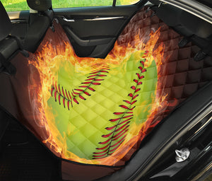 Fireball Softball Print Pet Car Back Seat Cover