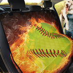 Fireball Softball Print Pet Car Back Seat Cover