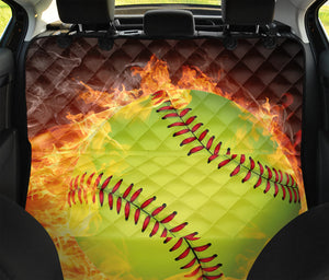 Fireball Softball Print Pet Car Back Seat Cover