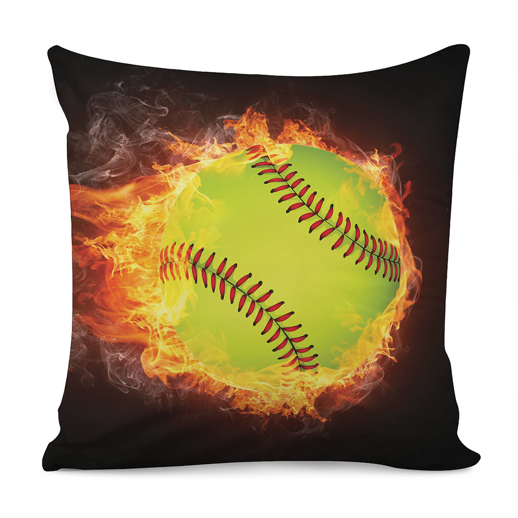 Fireball Softball Print Pillow Cover