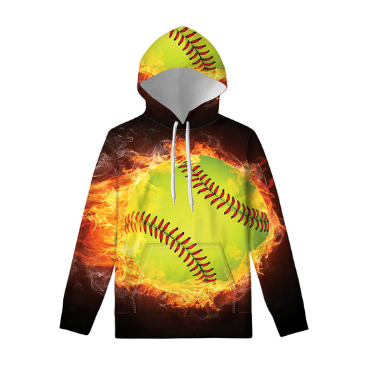 Fireball Softball Print Pullover Hoodie