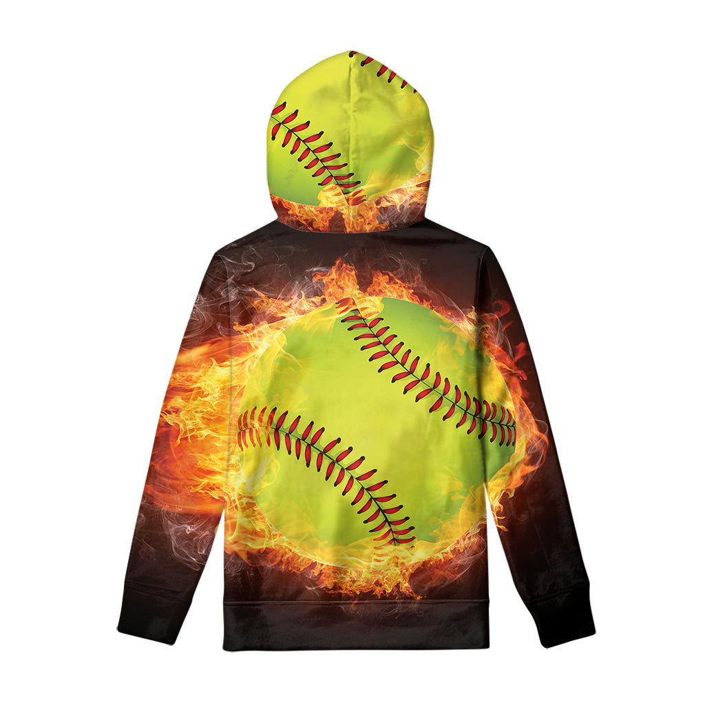 Fireball Softball Print Pullover Hoodie