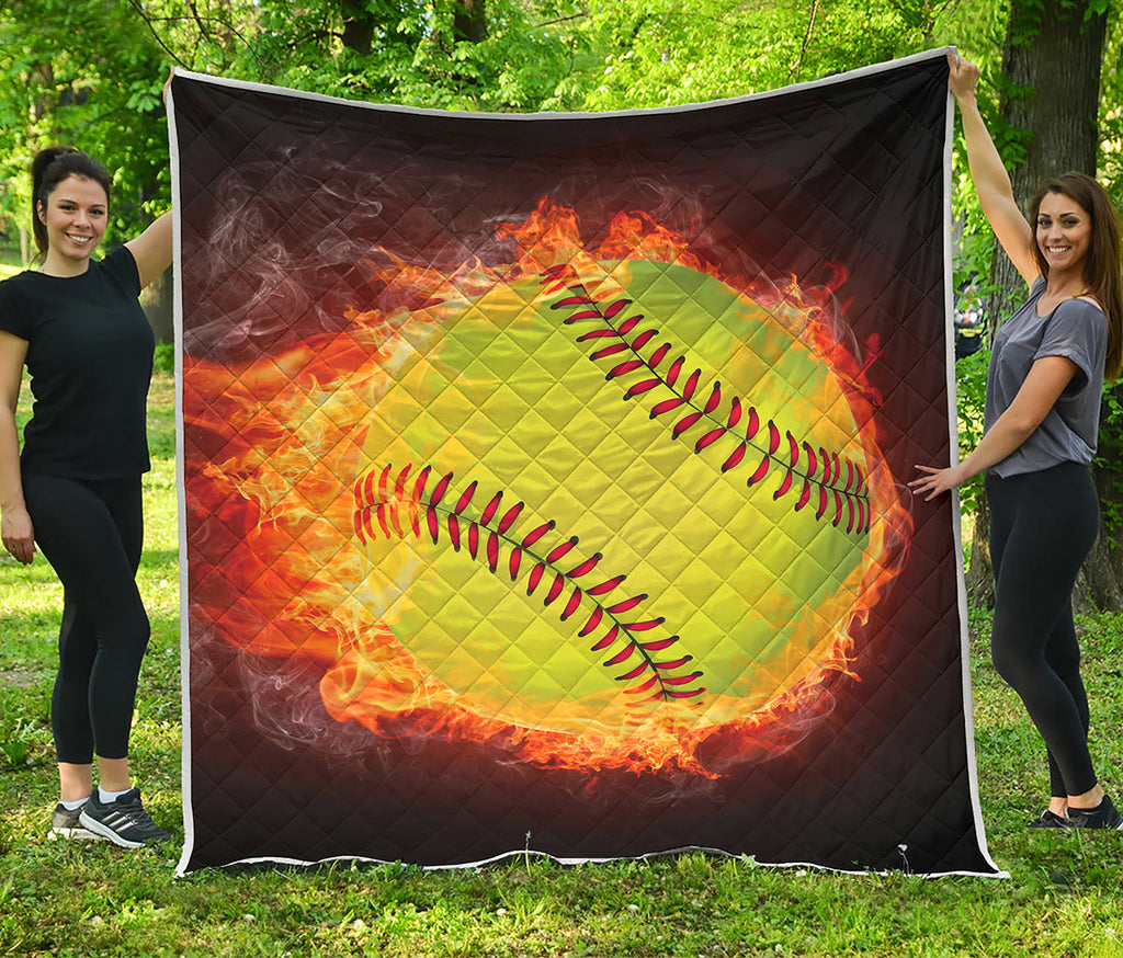 Fireball Softball Print Quilt