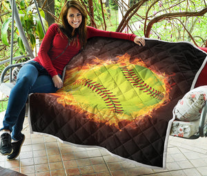 Fireball Softball Print Quilt