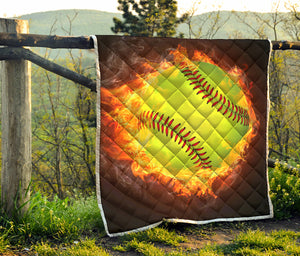 Fireball Softball Print Quilt