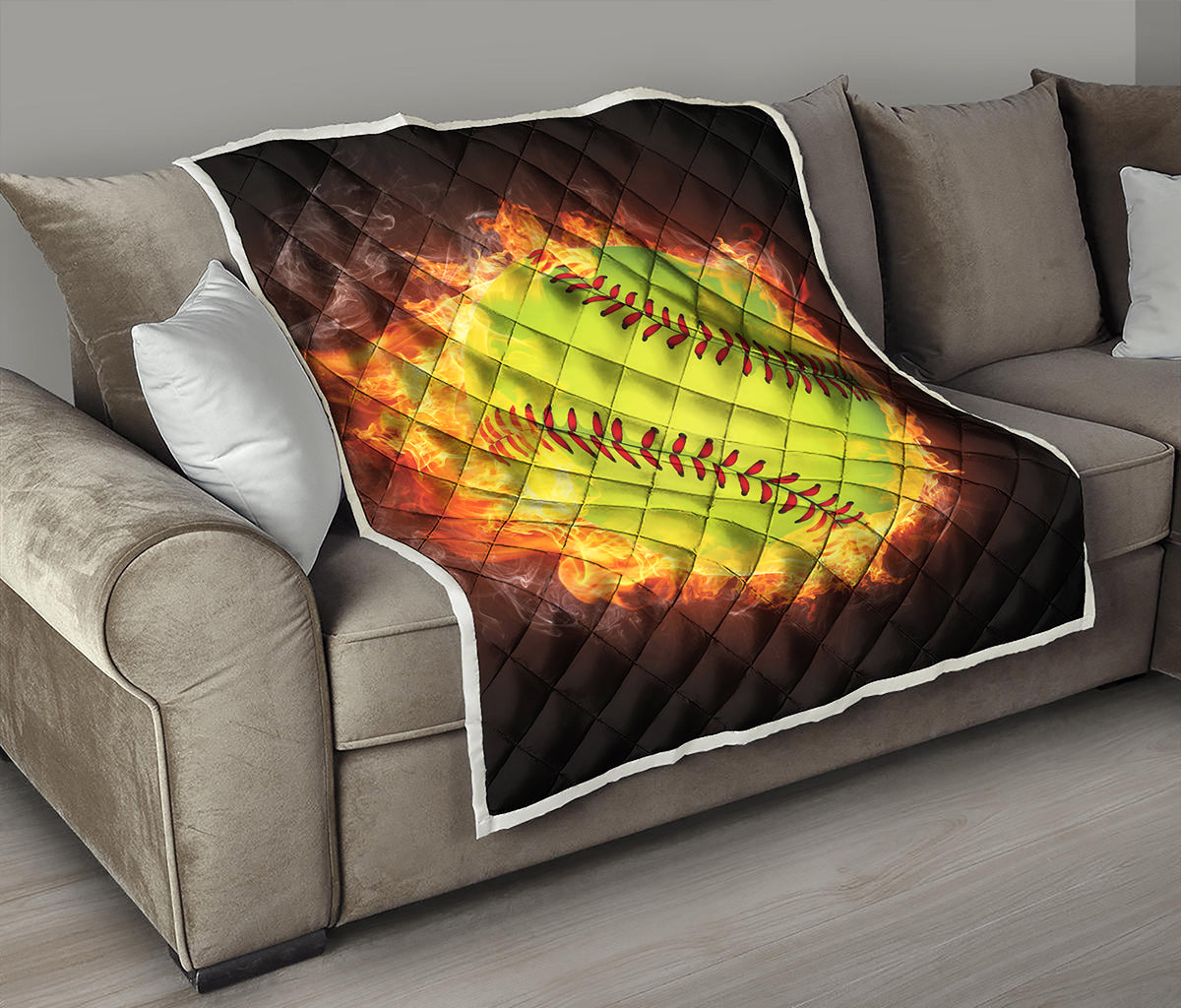 Fireball Softball Print Quilt