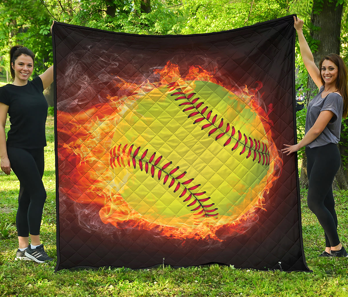 Fireball Softball Print Quilt