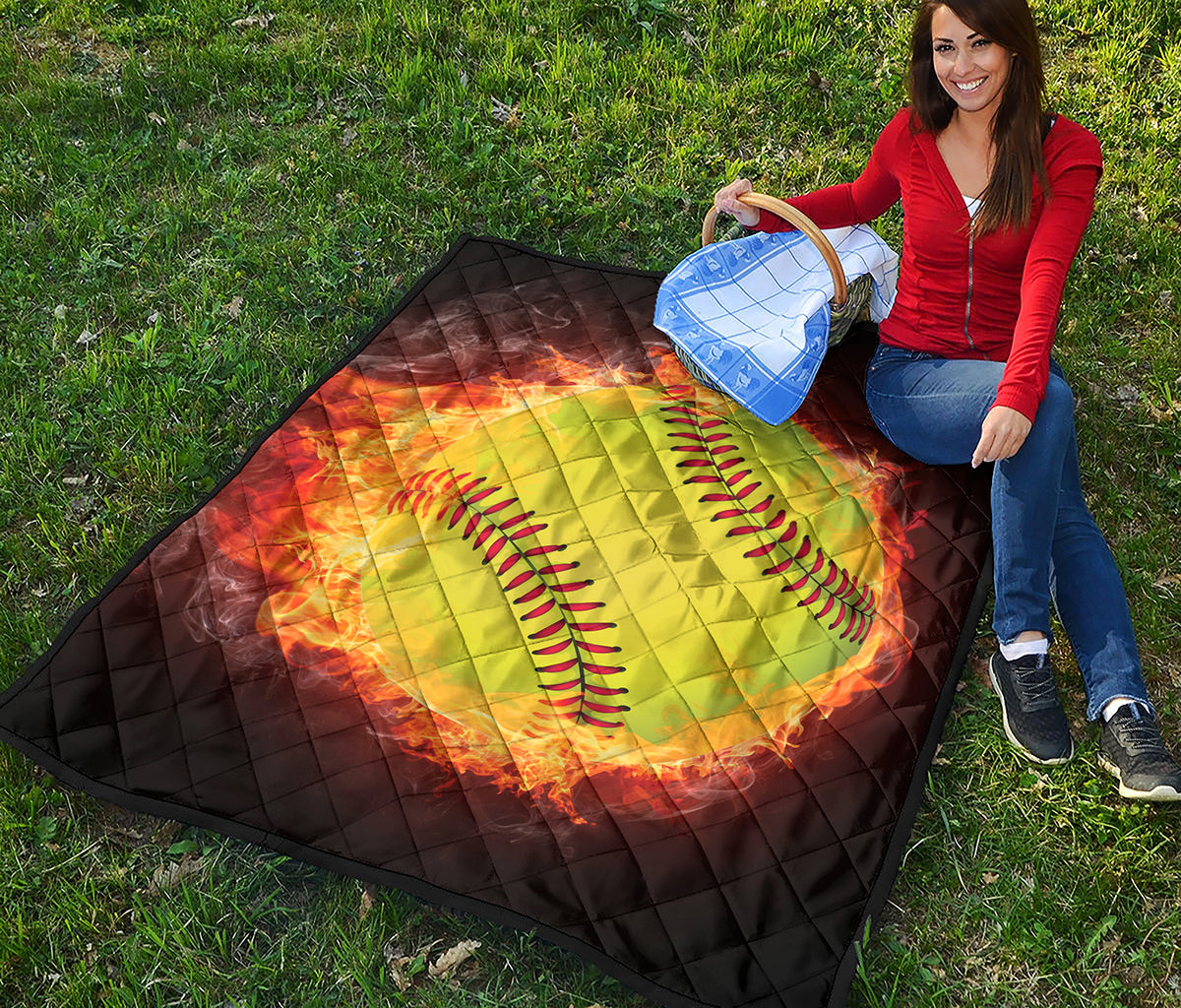 Fireball Softball Print Quilt