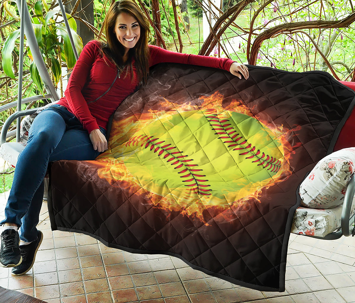 Fireball Softball Print Quilt