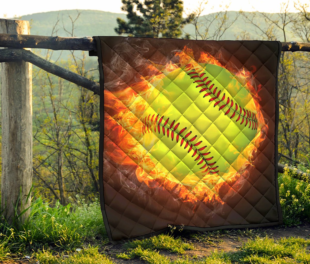 Fireball Softball Print Quilt