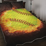 Fireball Softball Print Quilt Bed Set