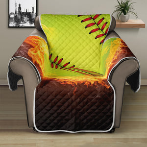 Fireball Softball Print Recliner Protector