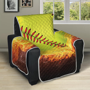 Fireball Softball Print Recliner Protector