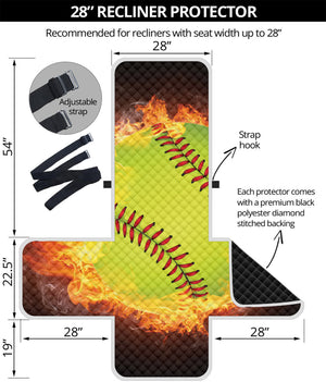 Fireball Softball Print Recliner Protector