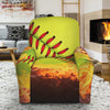 Fireball Softball Print Recliner Slipcover