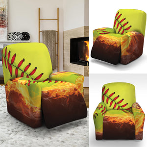 Fireball Softball Print Recliner Slipcover