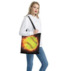 Fireball Softball Print Tote Bag