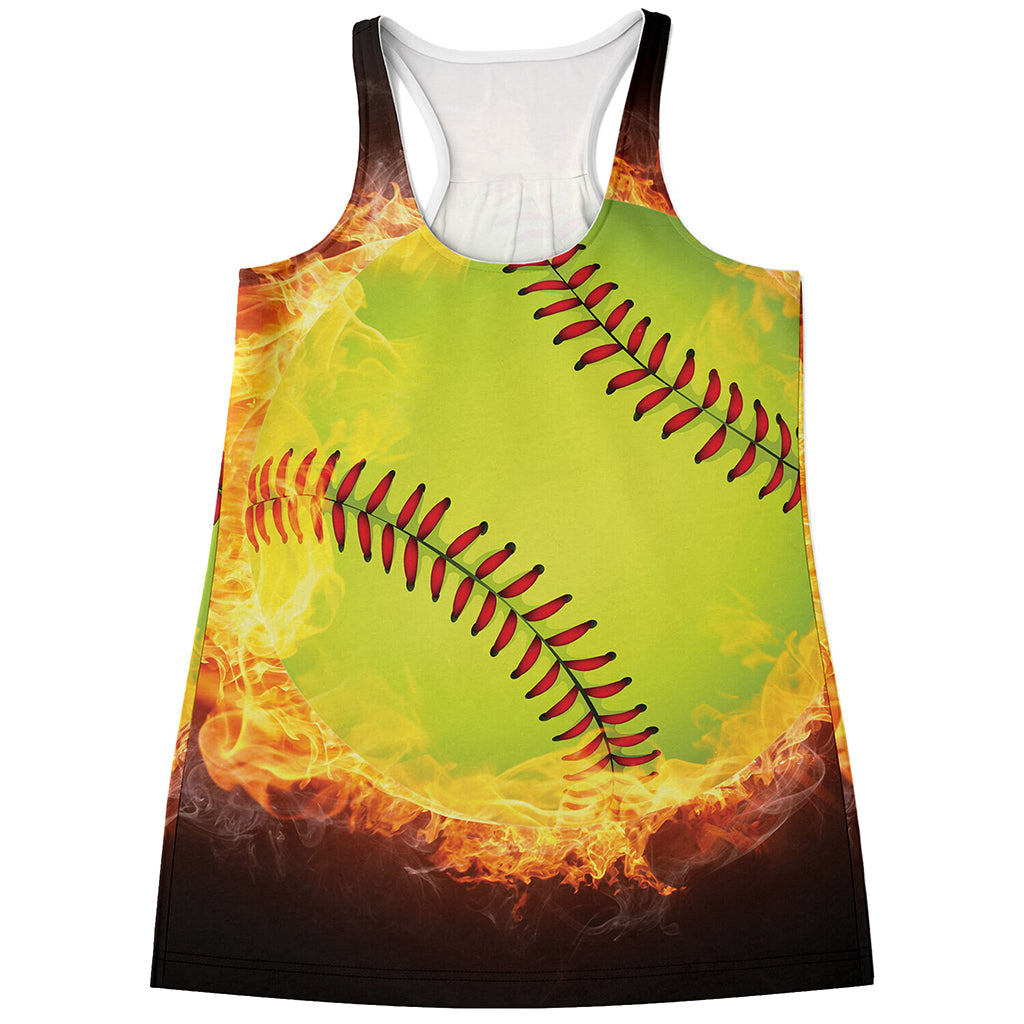 Fireball Softball Print Women's Racerback Tank Top