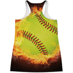 Fireball Softball Print Women's Racerback Tank Top