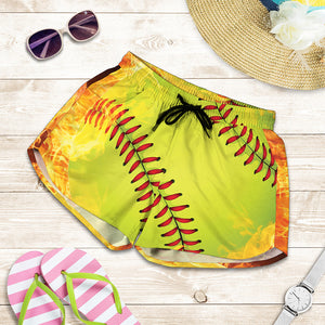 Fireball Softball Print Women's Shorts