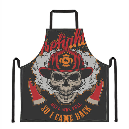 Firefighter Department Skull Print Apron