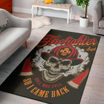 Firefighter Department Skull Print Area Rug