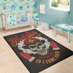 Firefighter Department Skull Print Area Rug