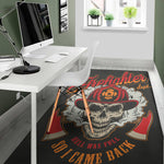 Firefighter Department Skull Print Area Rug