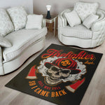 Firefighter Department Skull Print Area Rug