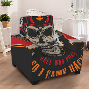 Firefighter Department Skull Print Armchair Slipcover