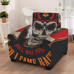 Firefighter Department Skull Print Armchair Slipcover