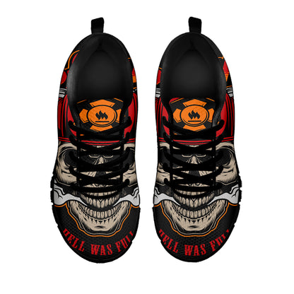 Firefighter Department Skull Print Black Sneakers