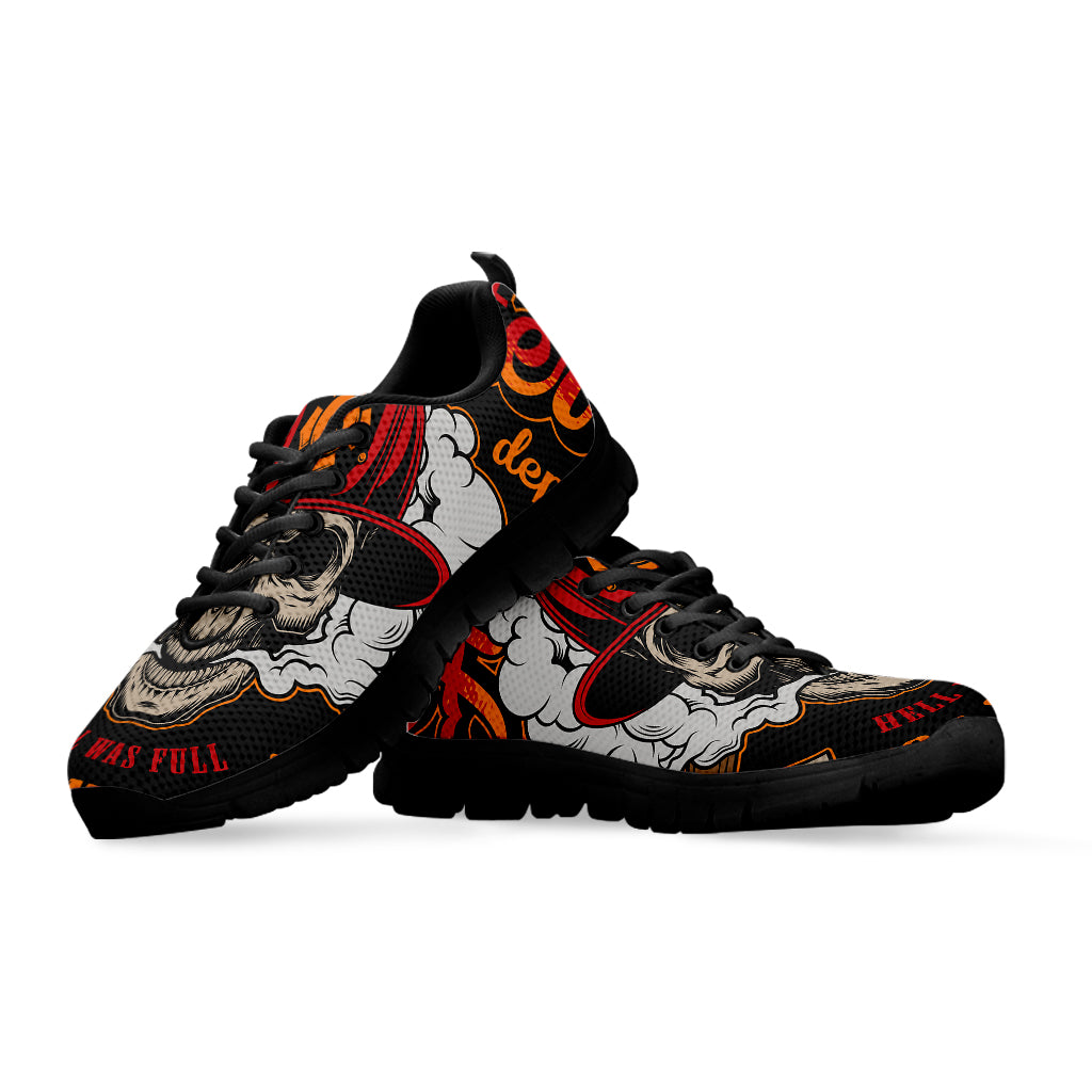 Firefighter Department Skull Print Black Sneakers