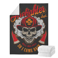 Firefighter Department Skull Print Blanket