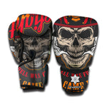 Firefighter Department Skull Print Boxing Gloves