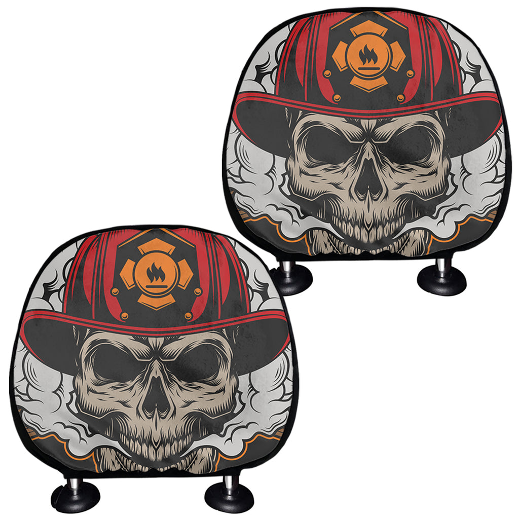 Firefighter Department Skull Print Car Headrest Covers