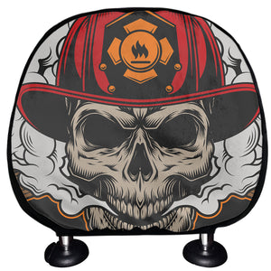 Firefighter Department Skull Print Car Headrest Covers