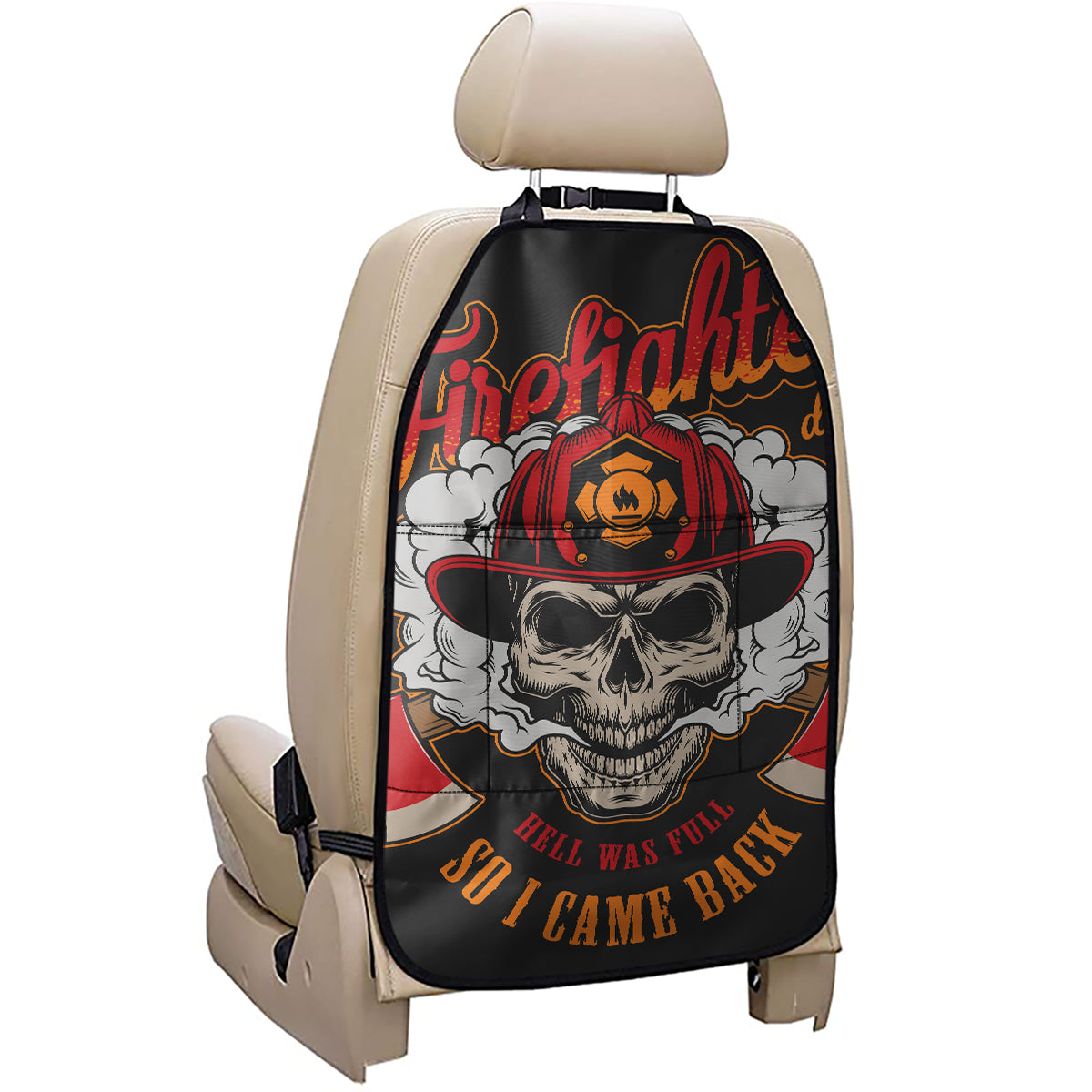 Firefighter Department Skull Print Car Seat Organizers