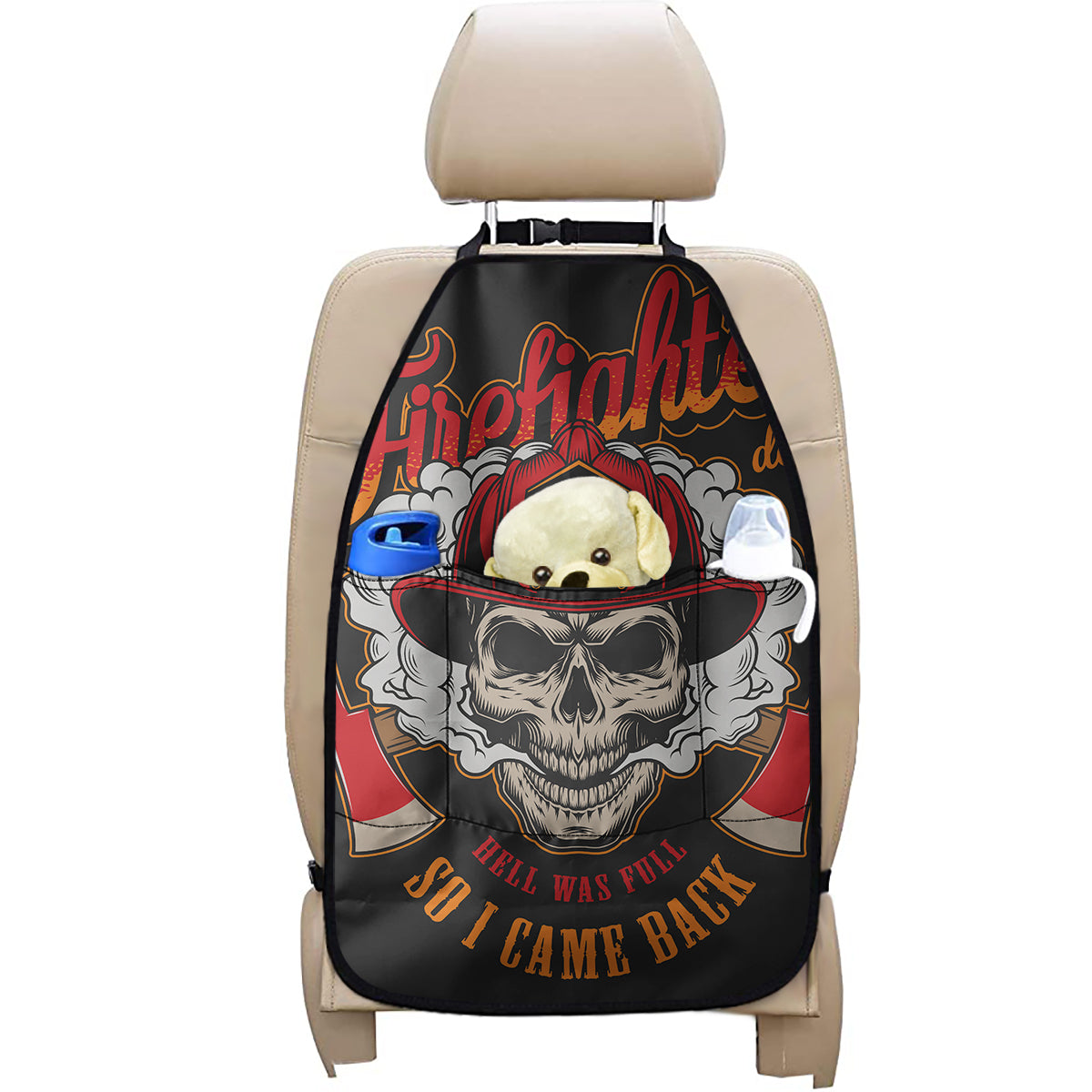 Firefighter Department Skull Print Car Seat Organizers