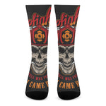 Firefighter Department Skull Print Crew Socks