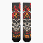 Firefighter Department Skull Print Crew Socks