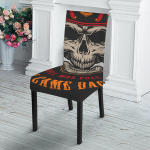 Firefighter Department Skull Print Dining Chair Slipcover