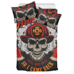 Firefighter Department Skull Print Duvet Cover Bedding Set