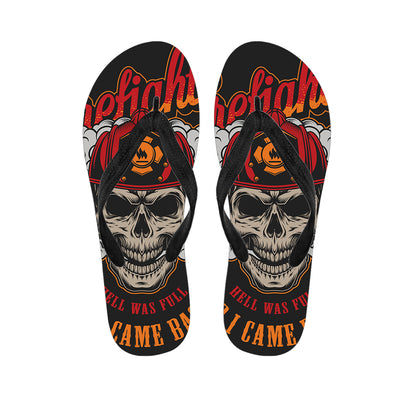 Firefighter Department Skull Print Flip Flops