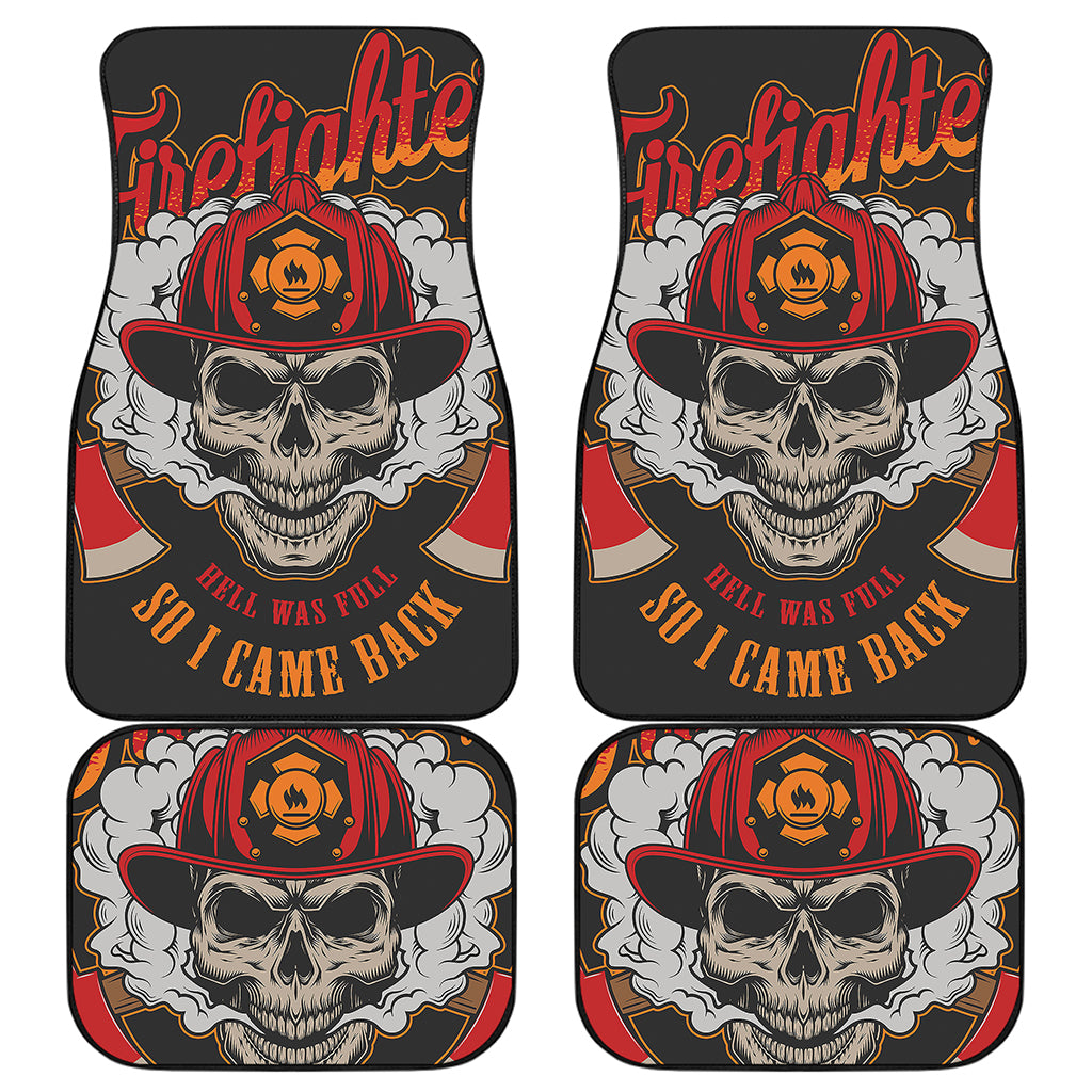 Firefighter Department Skull Print Front and Back Car Floor Mats