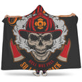Firefighter Department Skull Print Hooded Blanket