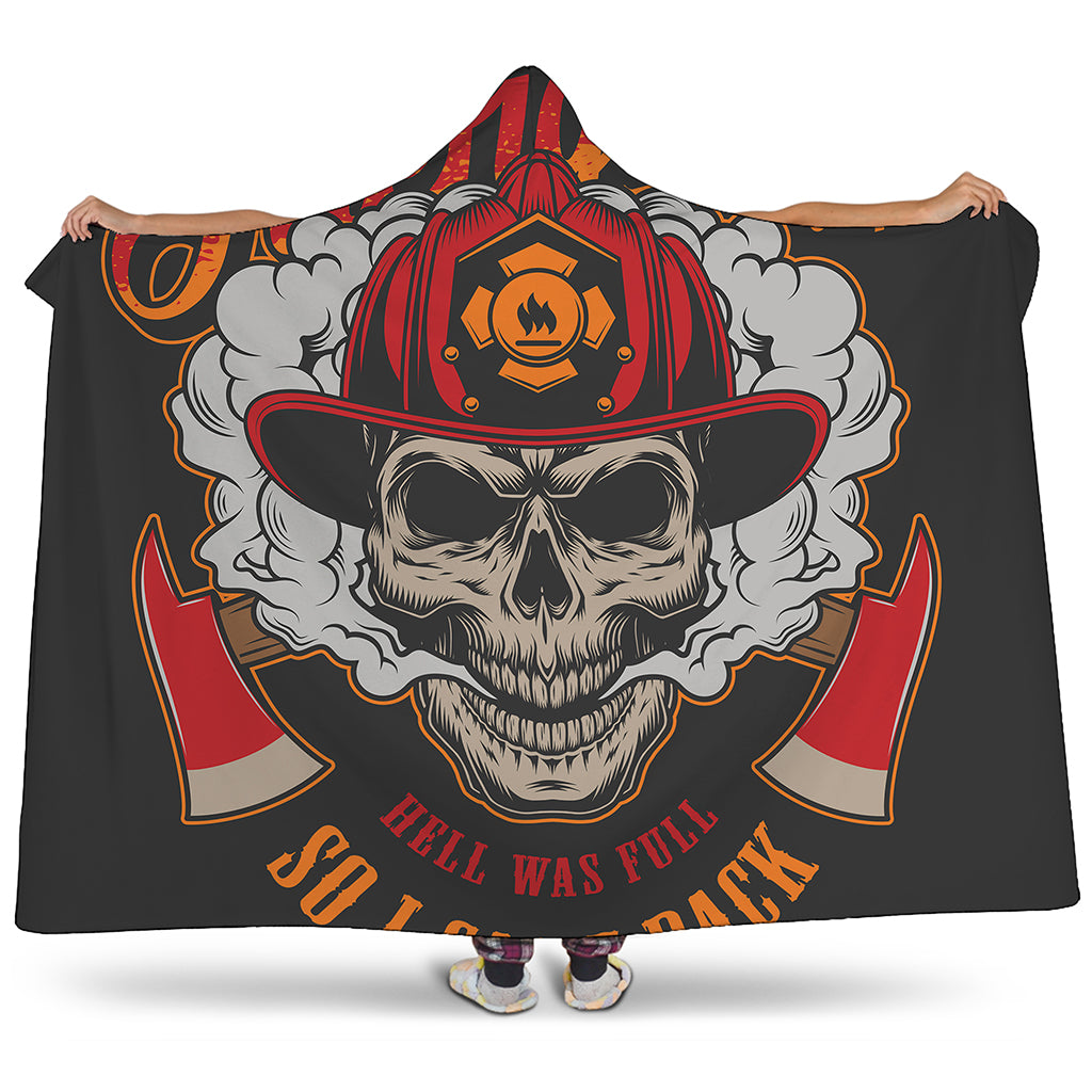 Firefighter Department Skull Print Hooded Blanket