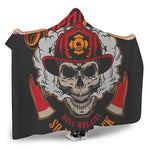 Firefighter Department Skull Print Hooded Blanket