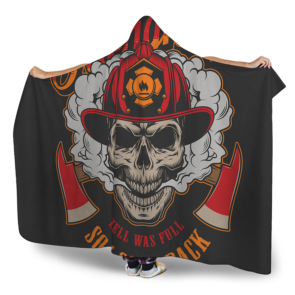 Firefighter Department Skull Print Hooded Blanket
