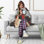 Firefighter Department Skull Print Hooded Blanket